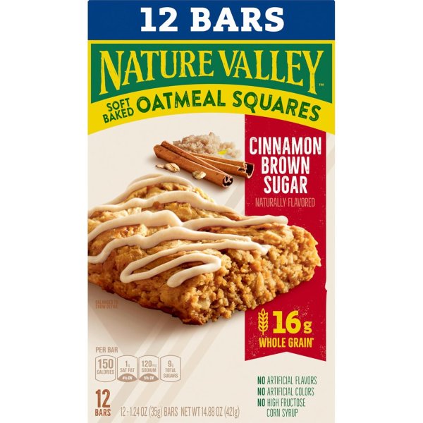 Soft Baked Oatmeal Squares Cinnamon Brown Sugar 12 Bars