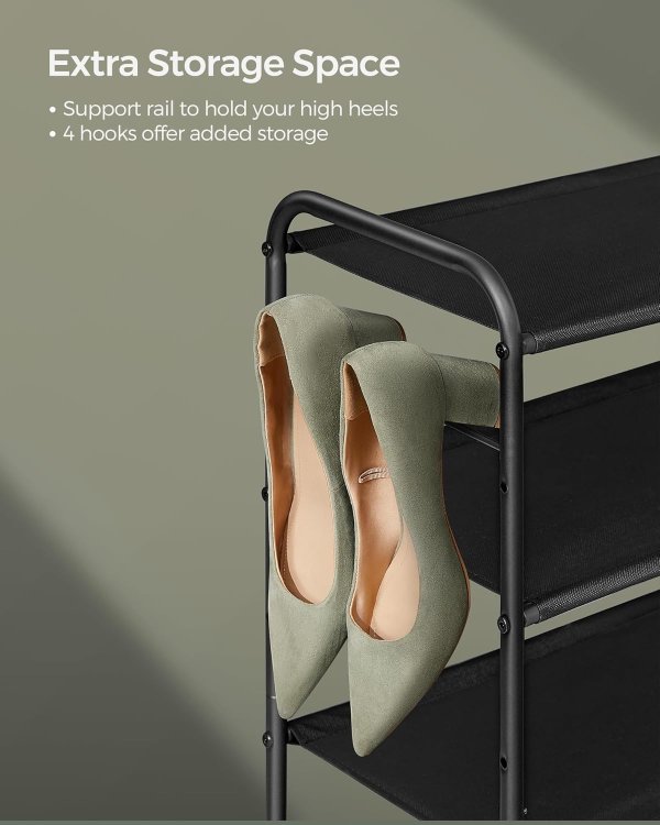2-Tier Shoe Rack Ink Black