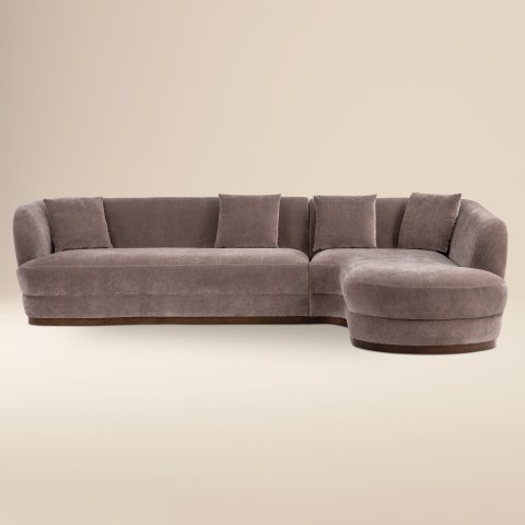 Poly & Bark Arles 126英寸右贵妃绒布沙发