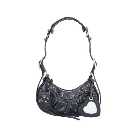 Quilted Lamb Leather Shoulder Bag Black