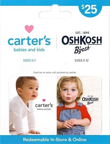 Carter’s Physical Gift Card $25