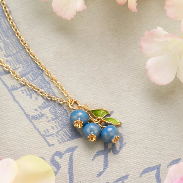 Selenichast Blueberry Enamel Necklace