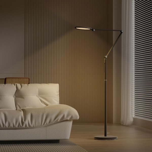 F01BK LED Floor Lamp with Remote 5-Color Dimmable