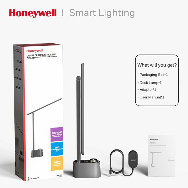 HWT-H01 Gray LED Desk Lamp USB A+C