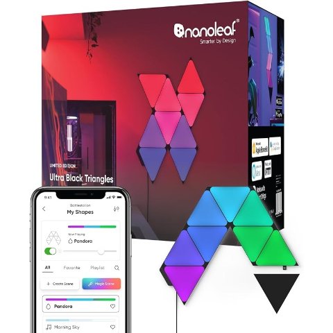 Shapes Black Triangle Smart LED Lights 9-Pack