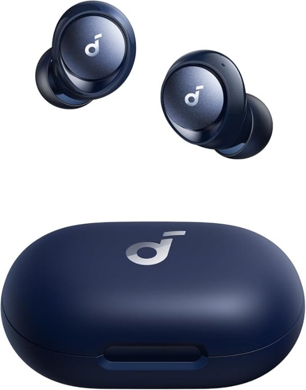  Space A40 Wireless Earbuds Blue Active Noise Cancelling