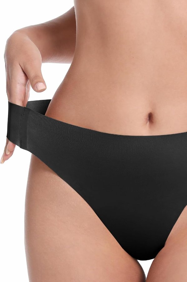 LUCKMEEY Women's Seamless Cotton Thong Underwear