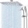 G-Promise All Metal Rain Shower Combo 16 Inch Chrome