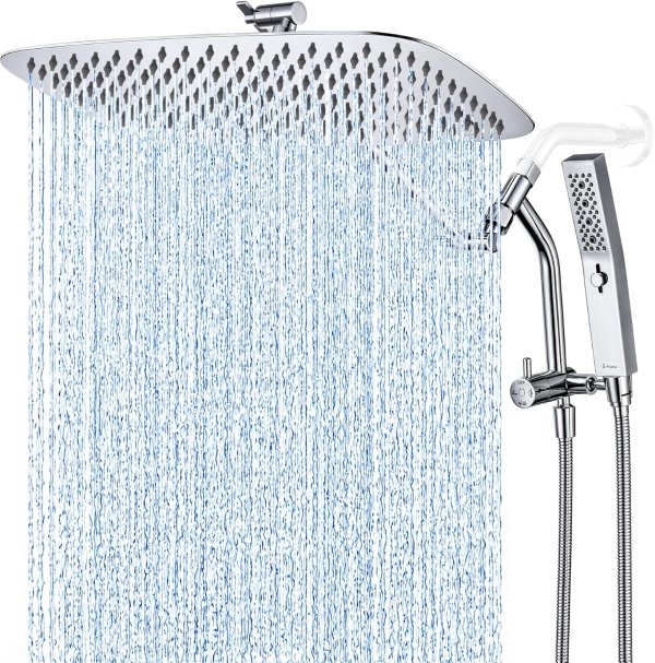 G-Promise All Metal Rain Shower Combo 16 Inch Chrome