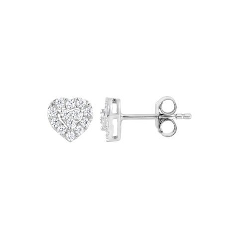 Silver 0.26 ct Lab-Grown Diamond Stud Earrings