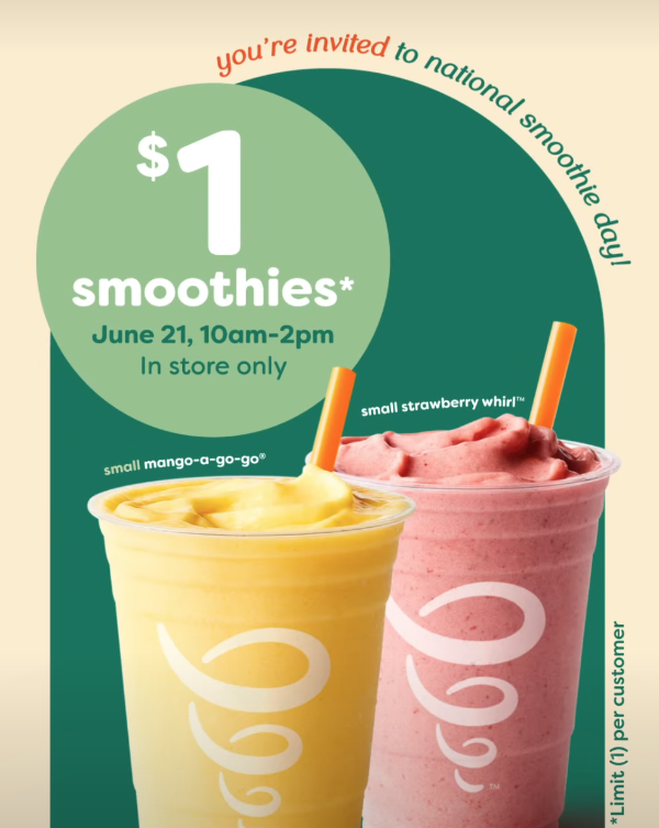 Jamba Smoothie Promo with Golden Ticket
