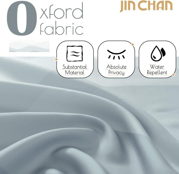 jinchan Ombre Grey Shower Curtain 70x72 Inches