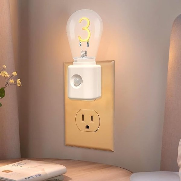 Number 3 LED Night Light Plug-In 1-Pack
