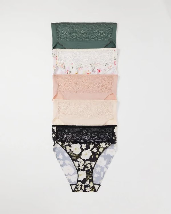 Edge High-Leg Brief Panty Lace 5 Pack