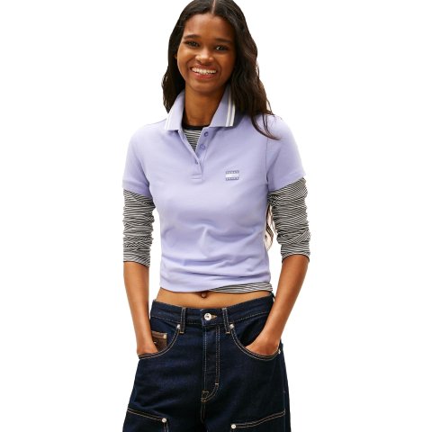 Tommy Jeans Women s Cotton Short Sleeve Polo Badge Logo
