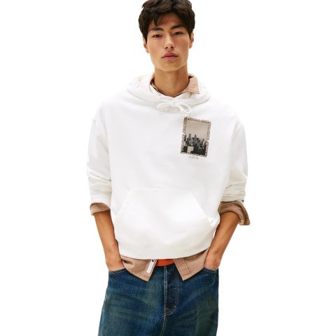Tommy Jeans Men s Hoodie Sweatshirt Medium Weight Printed Graphic