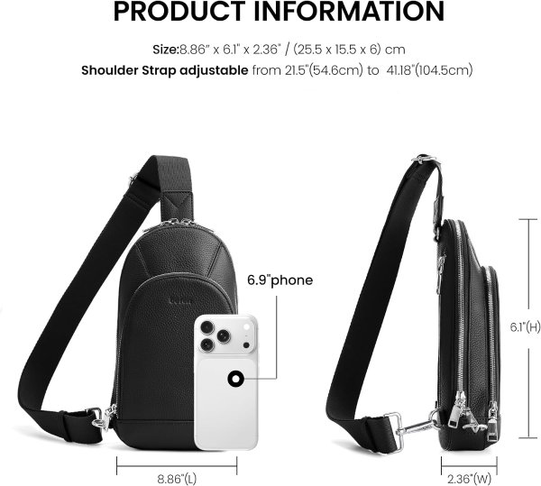Genuine Leather Sling Bag Anti Theft