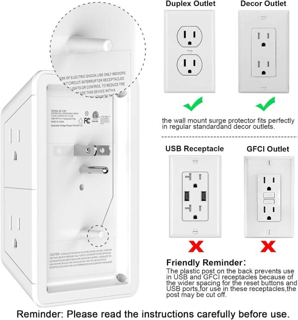 Lvetek 多功能插座 5位 4 USB 白色
