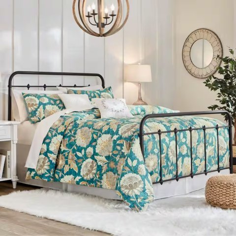 BD8044B Black Metal King Bed 81.10in