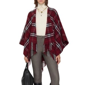Burberry 暗红羊绒披肩