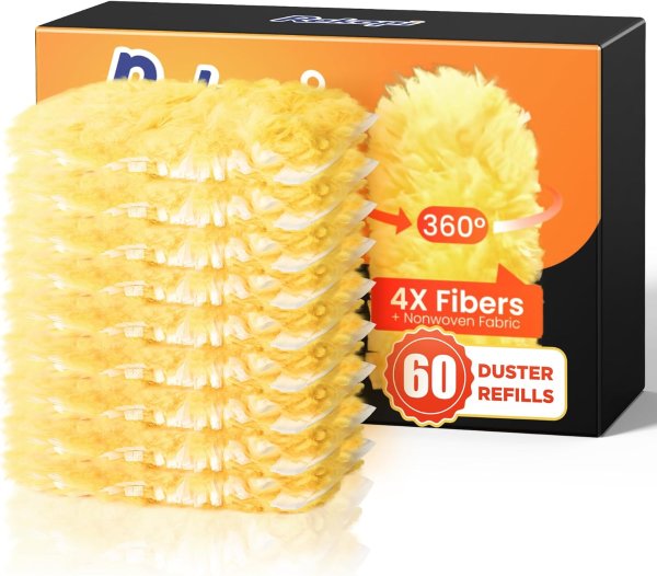 REKOPI Swiffer Heavy Duty Duster Refills Large Size 60 Count Yellow
