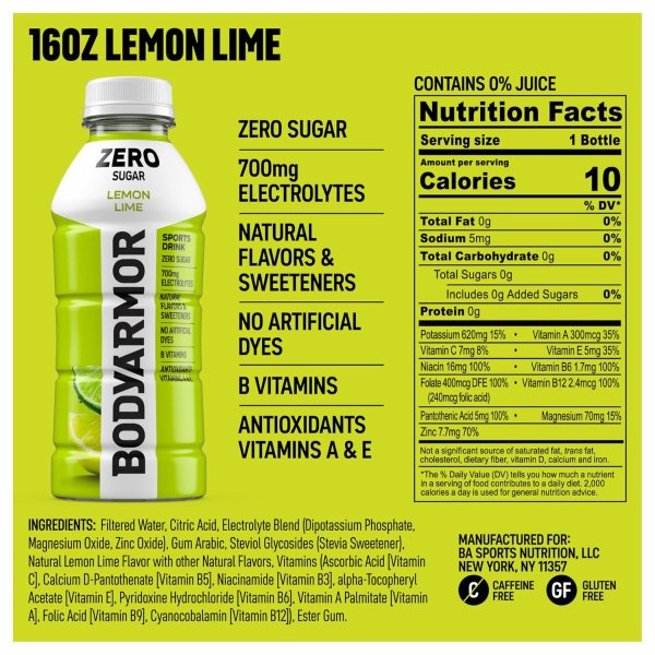 ZERO 零糖柠檬味运动饮料 6瓶