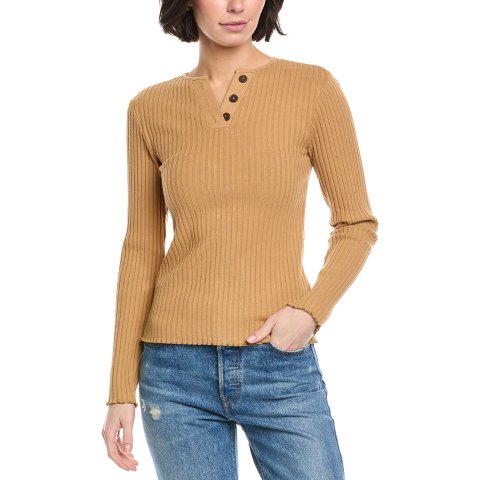 Henley Rib Knit Top