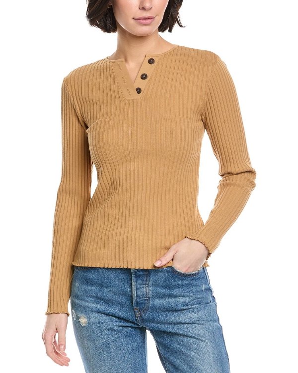 Henley Rib Knit Top