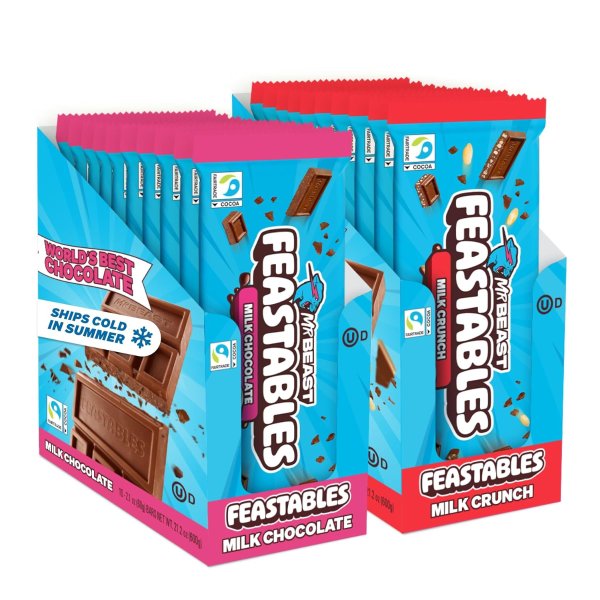 Feastables Milk Chocolate Combo Pack 20 Count 2.1oz