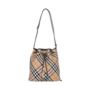 Burberry 格纹束带水桶包