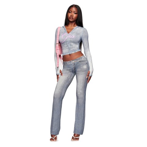 Blare Women s Denim Trompe L oeil Pants