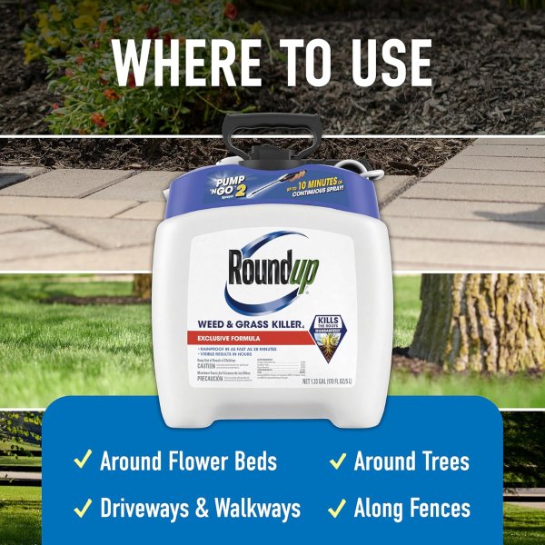 Roundup 除草剂 泵式喷雾器 1.33加仑
