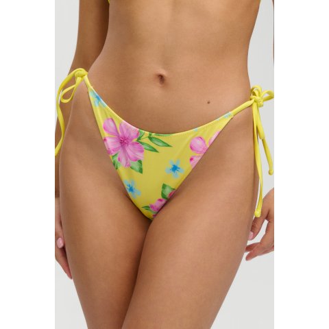 Frankies Bikinis Soleil 缎面串珠比基尼下装 柠檬花色