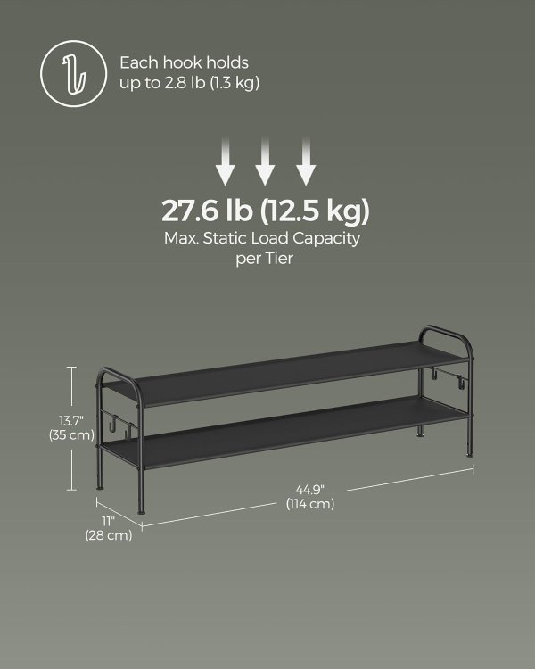 2-Tier Shoe Rack Ink Black