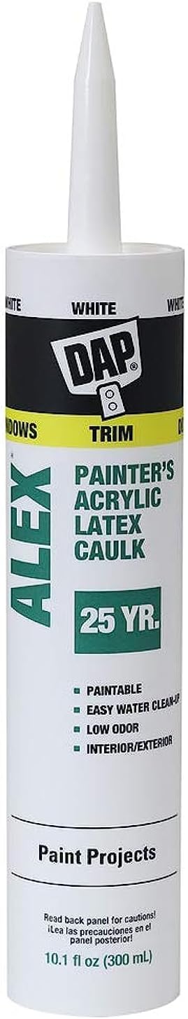 Amazon.com: DAP Alex Painter's Acrylic Latex Caulk, White, 10.1 Oz (7079818670) : Industrial &amp; Scientific