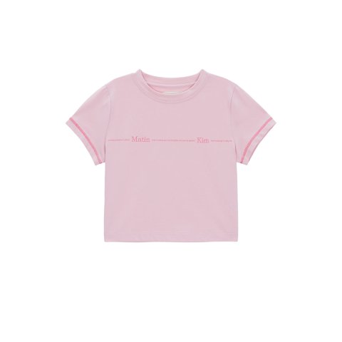 Matin Kim 粉色短款LOGO上衣