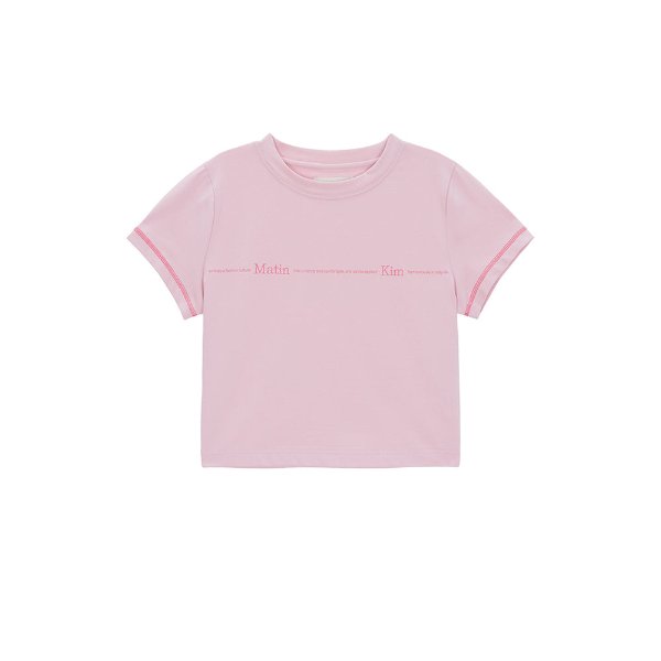 Matin Kim Pink Logo Crop Top