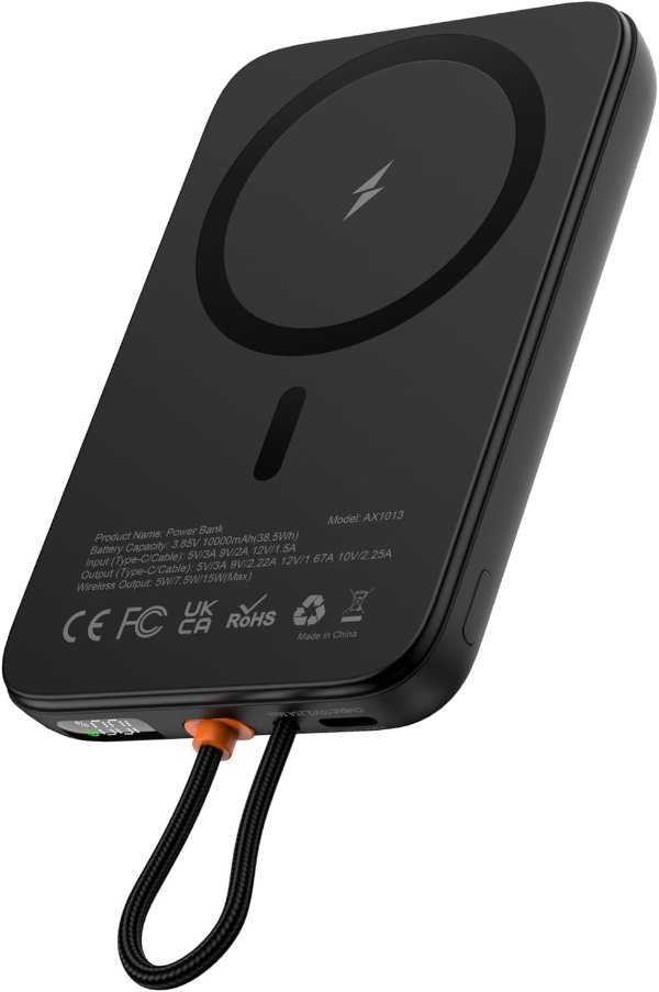 AsperX 磁吸移动电源 10000mAh 黑色