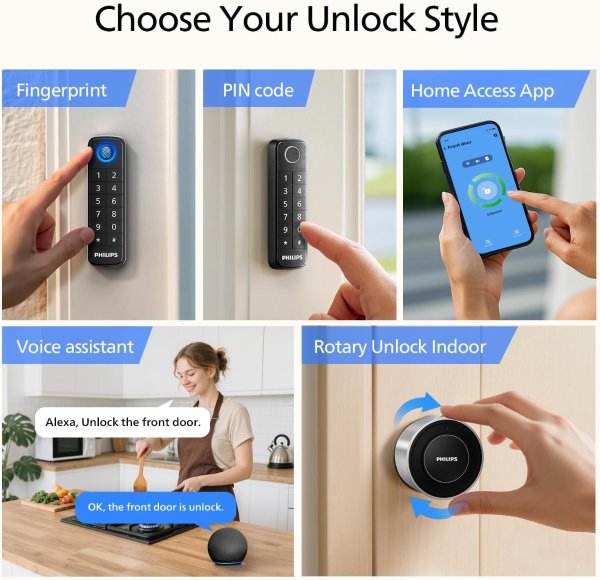 WiFi Smart Deadbolt Lock Fingerprint Silver