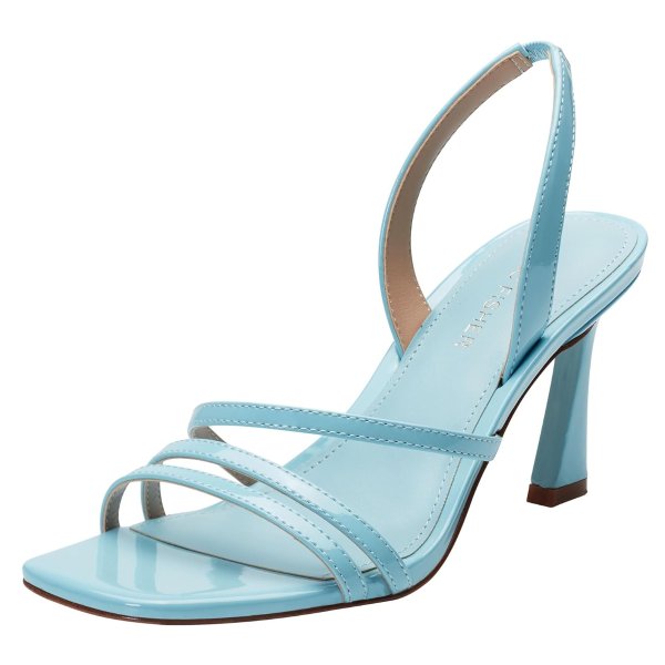 Marc Fisher Nalina Women's Blue Patent Heeled Sandal Size 6