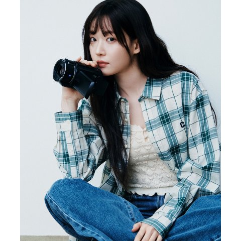 COVERNATAiry Check Shirt Ivory