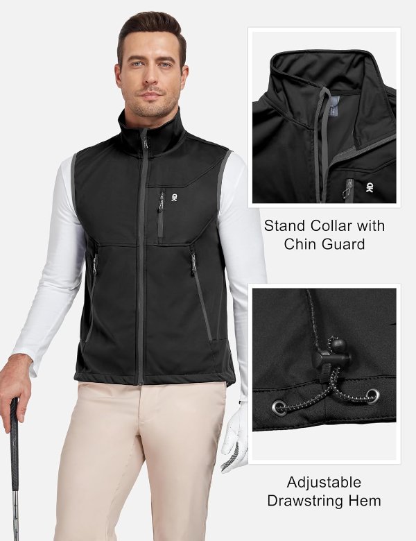 Little Donkey Andy Men's Lightweight Softshell Vest Windproof