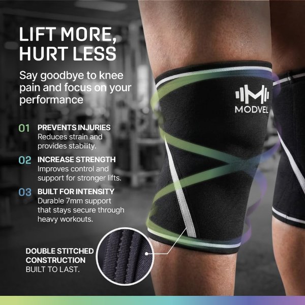 Modvel 7mm Neoprene Knee Sleeves Small Black