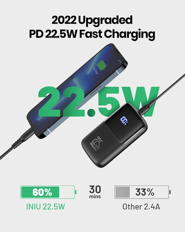 INIU 10000mAh 便携充电宝 22.5W