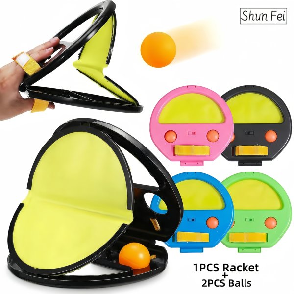 Shun Fei Throw and Catch Toy Set Portable Paddle 2 Balls