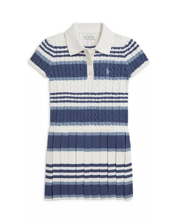  Polo Girls' Striped Cotton Sweater Dress