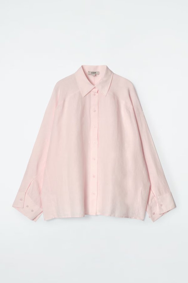Boxy Linen Shirt Powder Pink