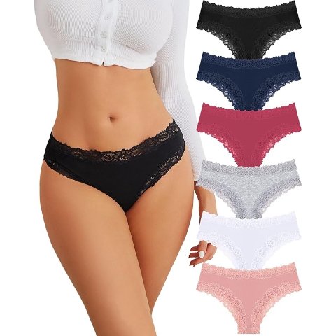 Women’s Lace Hipster Panties 6 Pack
