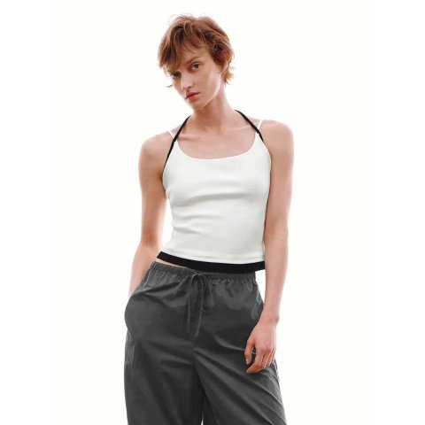 URBAN REVIVO Cotton Blend Strappy Tank Top