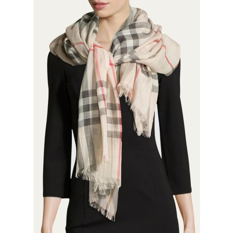 Giant Check Gauze Scarf